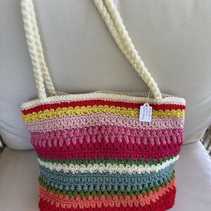 Colorful Crochet Tote Bag